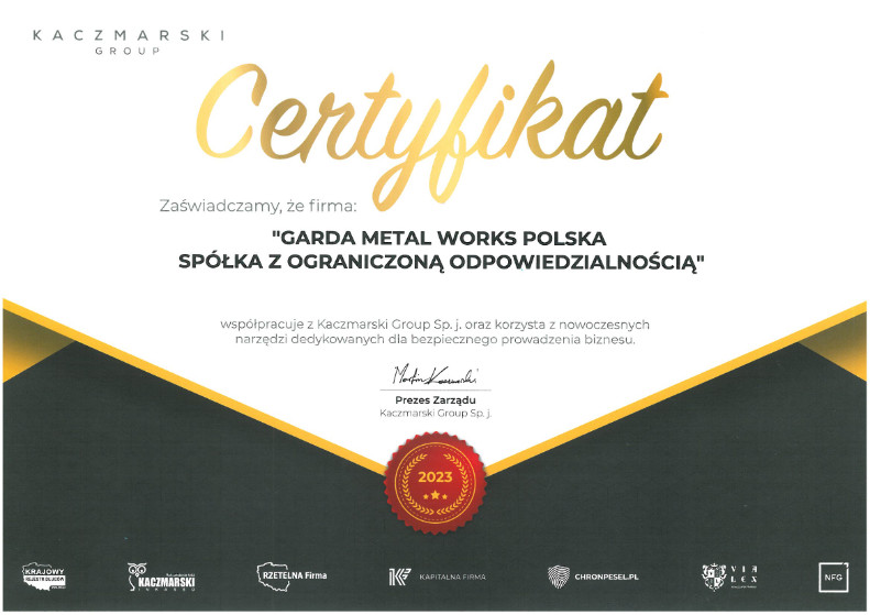 certyfikat kaczmarski